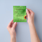 Briefkaart brochure voor groene zonnebloempjes (Hand)