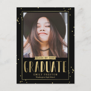 Briefkaart Bubble Chic Afstuderen Announding