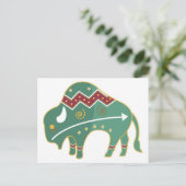 Briefkaart Buffalo Design Native American (Staand voorkant)