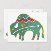 Briefkaart Buffalo Design Native American (Voorkant / Achterkant)