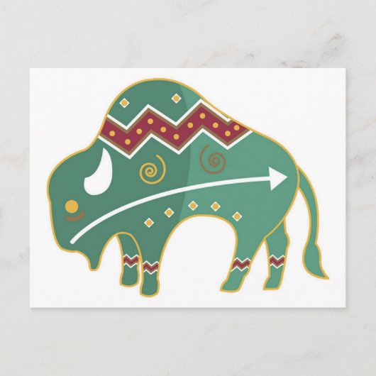 Briefkaart Buffalo Design Native American (Voorkant)
