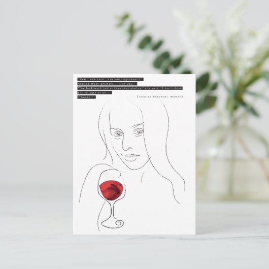 Briefkaart Bukowski (Staand voorkant)