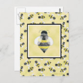 Briefkaart Bumble Bee Illustration (Voorkant / Achterkant)