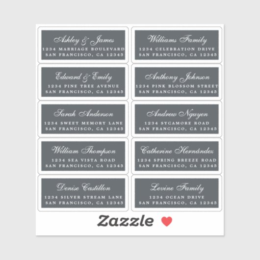 Briefkaart Calligrafie Weddenschap Adresetiketten Sticker (Vel)