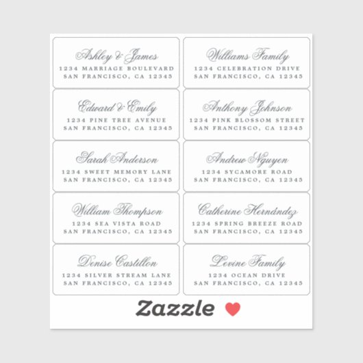 Briefkaart Calligrafie Weddenschap Adresetiketten Sticker (Vel)