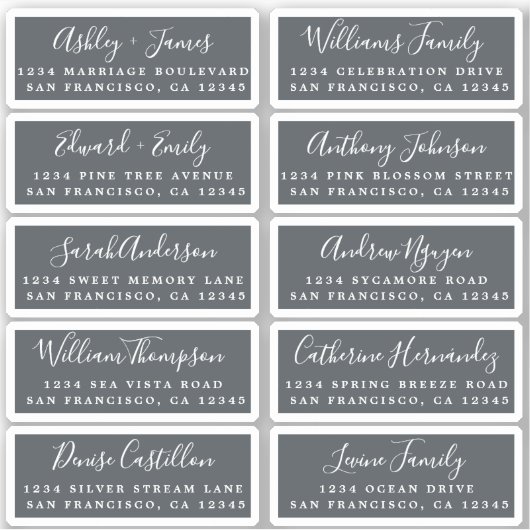 Briefkaart Calligrafie Weddenschap Adresetiketten Sticker (Voorkant)