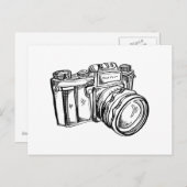  Briefkaart camera - zwart en wit (Voorkant / Achterkant)
