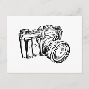  Briefkaart camera - zwart en wit