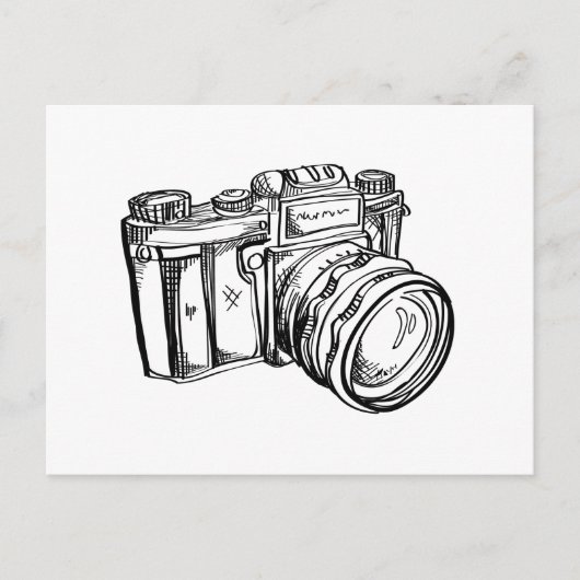  Briefkaart camera - zwart en wit (Voorkant)