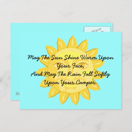 Briefkaart Camping Friends Greeting RV park Camper (Voorkant / Achterkant)