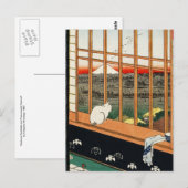 Briefkaart: Cat on Window van Hiroshige 歌川広 重 Briefkaart (Voorkant / Achterkant)