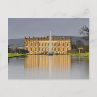 Briefkaart Chatsworth House Lake Reflections U.K.