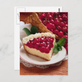 BRIEFKAART CHEESECAKE MET CHERRY TOPPING (Voorkant / Achterkant)