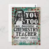 Briefkaart chemieonderwijzer - Funny  Retro (Voorkant / Achterkant)
