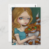 briefkaart "Cheshire Cat Cuddle" (Voorkant / Achterkant)