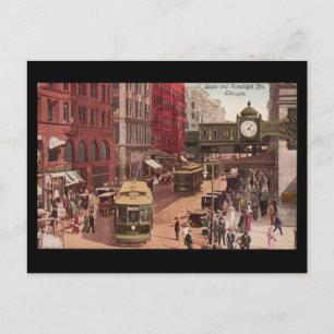 Briefkaart- Chicago Art-State & Randolph 1940 Briefkaart