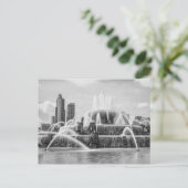 Briefkaart Chicago Buckingham Grayscale (Staand voorkant)