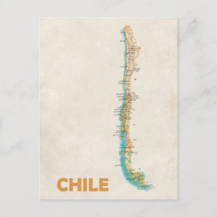 Briefkaart Chileense kaart
