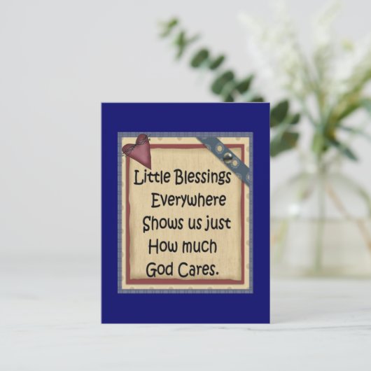 Briefkaart-christendom Little Blessings Briefkaart (Staand voorkant)