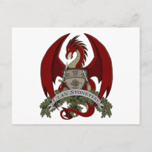 Briefkaart Clan Stonefire Crest (Red Dragon)
