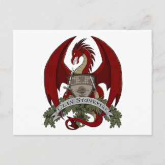 Briefkaart Clan Stonefire Crest (Red Dragon)