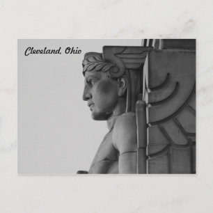 Briefkaart Cleveland OH Bridge Guardian (B & W)