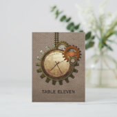 Briefkaart Clock Table Number, Mocha (Staand voorkant)