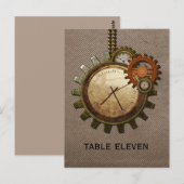 Briefkaart Clock Table Number, Mocha (Voorkant / Achterkant)