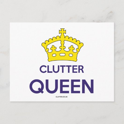 briefkaart "Clutter Queen" (Voorkant)