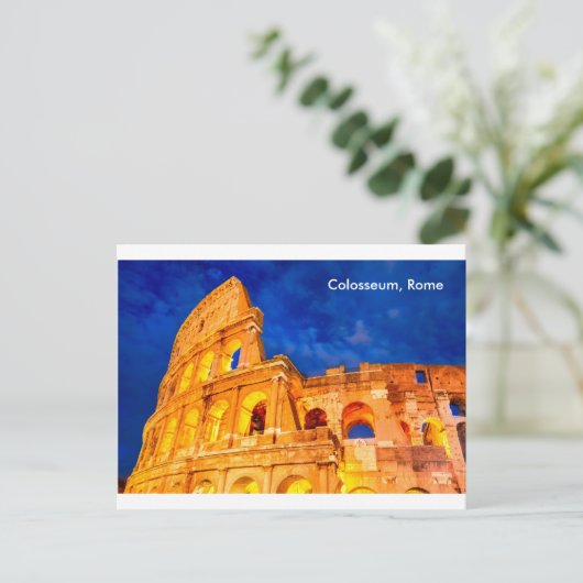 Briefkaart Colosseum twilight Rome (Staand voorkant)