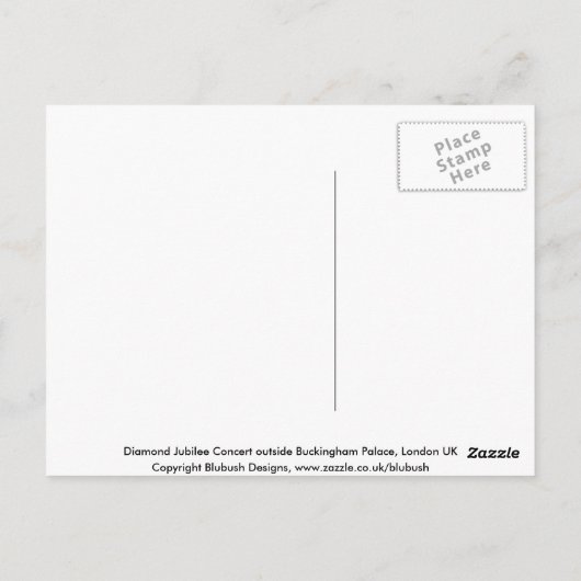 Briefkaart concert koningin Elizabeth Diamond Jubi (Achterkant)