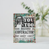 Briefkaart contractant — Funny  Retro (Staand voorkant)