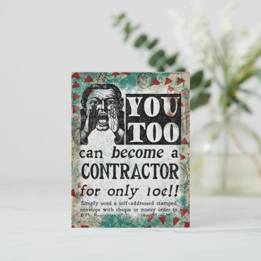 Briefkaart contractant — Funny  Retro (Staand voorkant)