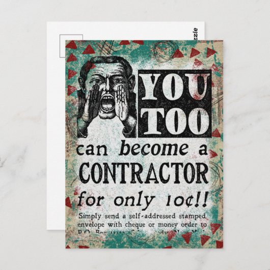 Briefkaart contractant — Funny  Retro (Voorkant / Achterkant)