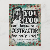 Briefkaart contractant — Funny  Retro