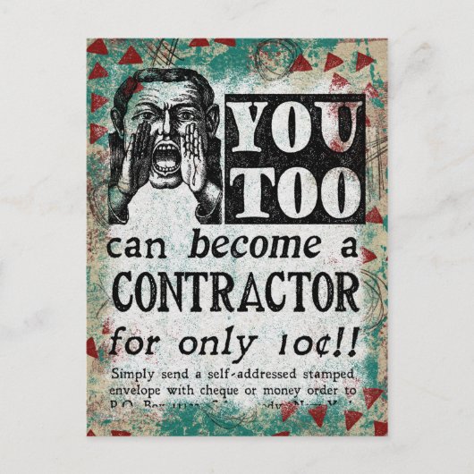 Briefkaart contractant — Funny  Retro (Voorkant)