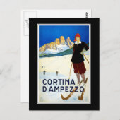 Briefkaart Cortina D' AMPEZZO Italië Groeten (Voorkant / Achterkant)