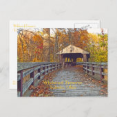 briefkaart, "Covered Bridge at Wildwood Preserve" Briefkaart (Voorkant / Achterkant)