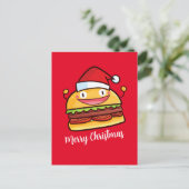 Briefkaart Cute Kersthamburger personaliseren (Staand voorkant)
