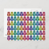 Briefkaart - Cute Rainbow Matryoshka Owl (Voorkant / Achterkant)