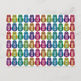 Briefkaart - Cute Rainbow Matryoshka Owl