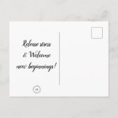 Briefkaart - Dacht: Stress bij vrijlating. (Achterkant)