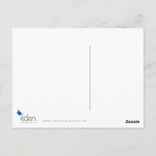 briefkaart "Daffodils - the joys of spring" (Achterkant)