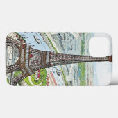 Briefkaart dat de Eiffeltoren weergeeft Case-Mate iPhone Case (Achterkant (horizontaal))