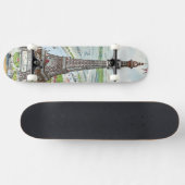 Briefkaart dat de Eiffeltoren weergeeft Skateboard (Horizontaal)