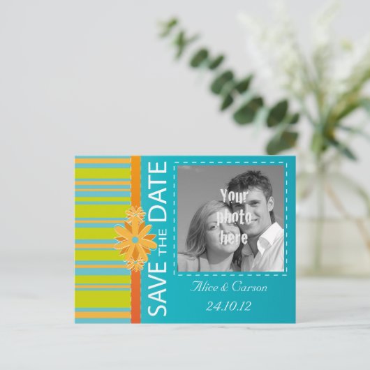 Briefkaart datum opslaan (Staand voorkant)