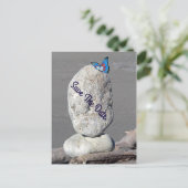 Briefkaart Datum vlinder opslaan (Staand voorkant)