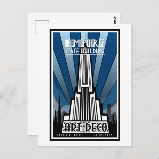 Briefkaart - de Empire State Building Art Deco (Voorkant / Achterkant)