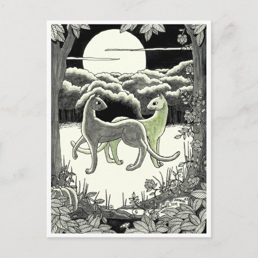 Briefkaart: De katten doen dans Briefkaart (Voorkant)