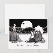 Briefkaart: De muizen Love Halloween Briefkaart (Voorkant / Achterkant)